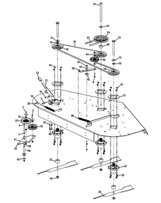 Spindle Assembly 72-Inch Diagram and Parts List for S7232-D 53BY8DU8750-312HP Cub Cadet Lawn Tractor